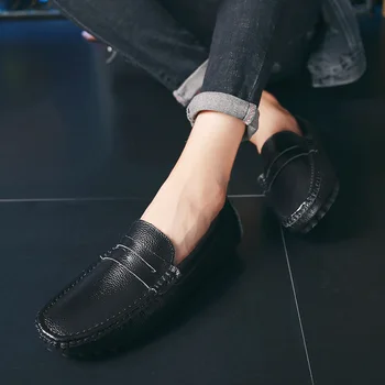 Mænd Loafers Sko Split Læder Mode mokkasiner Høj Kvalitet Casual Læder Sko Blød Lejligheder Komfort Mænd Kører Sko