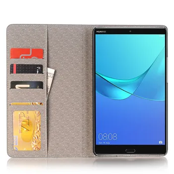 For Huawei MediaPad M5 8.4 tommer SHT-W09 SHT-AL09 Tilfælde Stå Dække PU Læder Tabletter Beskyttende Hylster Kort picture Card Slots