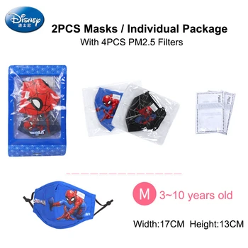2STK Disney Børn Munden Maske Tegnefilm Mickey Sofia Frosne Spiderman Ansigt Maske Med Filter Anti-Støv PM2.5 Beskyttende Maske Børn