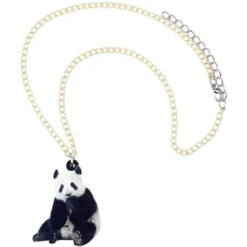 WEVENI Akryl Glade Kinesiske Panda Halskæde Vedhæng Kæde Choker Animationsfilm Smykker Til Kvinder, Piger Billige Børne Gave Bijoux Engros