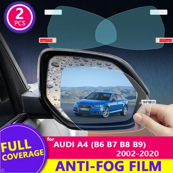 Fuld Dækning Anti Tåge Regntæt Film til Audi A4 B6 B7 B8 B9 2002~2020 8E 8H 8K Bil bakspejl Beskyttende Tilbehør S4 RS4