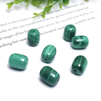 1pc natursten Malakit Buddha Tromme form Løse Perler Grøn Runde Enkelt Perle til Armbånd Gør DIY Smykker Tilbehør