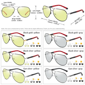 2020 Nye Luftfart Mænd, Solbriller, Polariserede Kørsel Fotokromisk Dag Night Vision Goggle Briller Kvinder UV400 lentes de sol hombre