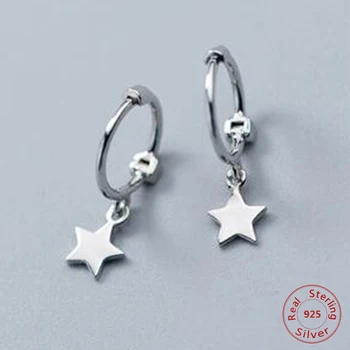 925 Sterling Sølv Lidt Stjerner Drop Øreringe Til Kvinder Mode Pige Allergivenlige Sterling-sølv-smykker