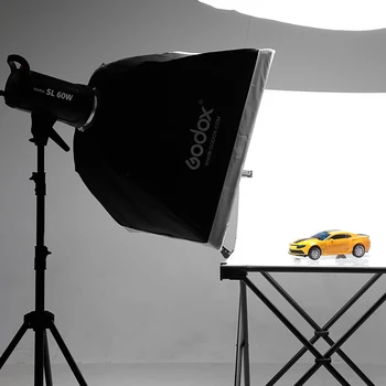 Godox 3x SL-60W 60Ws 5600K Hvid Version Studio LED Kontinuerlig Foto Video Lys med 3x Lys Stå + 3x Softbox LED Lys Kit
