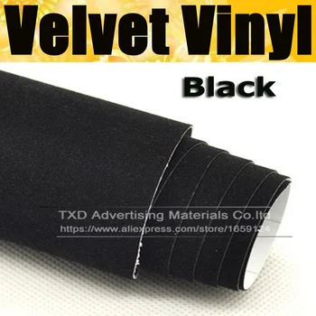 10/20/30/40/50/60x135CM/Masse Sort Farve Fremme ruskind stof fløjl til bil wrap vinyl indvendige og udvendige dekoration
