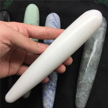 18cm Naturlige labradorit obsidian crystal wand håndskårne massage stav healing krystal smykkesten yoni wand wicca meditation