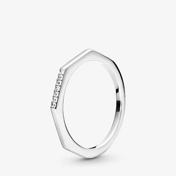 Autentisk 925 Sterling Sølv Ringe Mangesidede Ring Hjertet Gravere Ringe til Kvinder Engagement Smykker Jubilæum gave