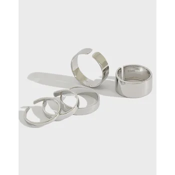 2 3 4 6 9 mm Bredde 925 Sterling Sølv Ringe Enkle Høj Glat Polering Elegant Til Kvinder Mand Punk Ring Mode Smykker Gave