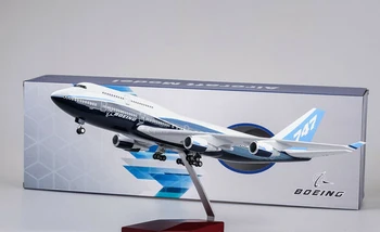 Nyt lager 1/150 Skala Airplane1/150 B747 Boeing 747-400 Fly Model Replica Harpiks 47cm Lang Trykstøbt Fly Model Med lys