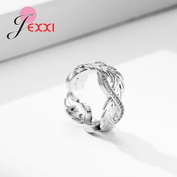 Smukke Skinnende Irreguar Hvede Strip Form Finger Ring Ægte 925 Sterling Sølv Smykker For Kvinden, Piger, Dame Gave