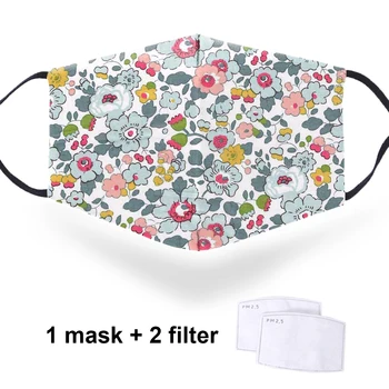 Voksen Små Blomster, 3D Face Masker Vaskbar Støvtæt Mandlige Polyester PM2.5 Activated Carbon Filter Papir Kan Genbruges Mode Masker