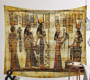 CAMMITEVER Mysterium Vintage Gamle Egypten Palace Konge Dronning Væggen Hænger Dekorativt på Væggen Yoga Måtter Scene Gobelin