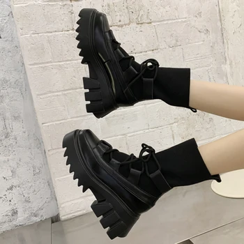 Støvler kvinde 2020 nye ladies casual stretch sokker støvler mode på Tværs-bundet kvinder sko platform støvler