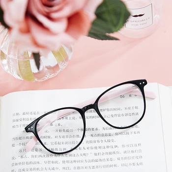Acetat Kvinder Briller Rammer Nitte Retro Pink Til Kvinder Vintage Briller Gennemsigtige Briller Klassisk Design#OQ16008