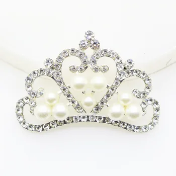 Nye 2017 48mm 5pcs klar Krystal Rhinestone perle Crown-knappen , Krystal Knap Bryllup dekoration tilbehør Krone.