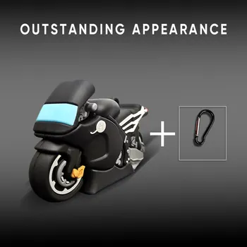 QIXTWO 3D Motorcykel Trådløse Bluetooth-Opladning Øretelefon Sag For AirPods 1 2 3 Pro Blød Silikone Tasker Headset Stødsikkert Dække