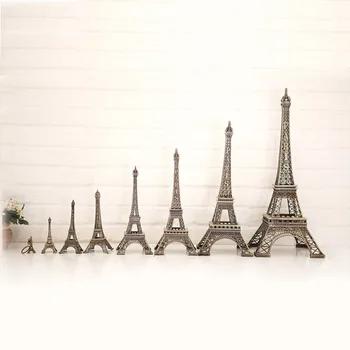 Legering Model Indretning Vintage Bronze Tone Paris Eiffel Tower Figur Statue 32/38/48/60cm Hot