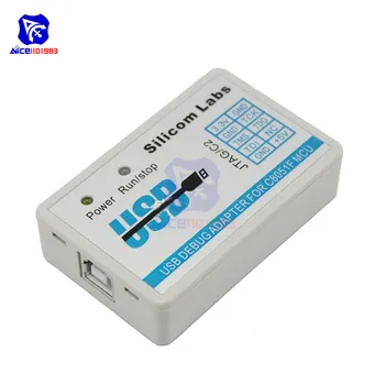 Diymore C8051F Emulator Downloader JTAG-Programmør/C2 U-EC6/U-EF5/EC3 USB Debug-Adapter, 3.3 V-5V C8051F00 C8051F3 med Kabel