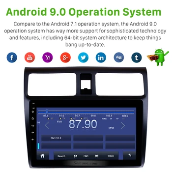 Seicane Android 10.0 Bil GPS Navigation Radio For 2005 2006 2007 2008 2009 2010 Suzuki Swift 10.1 tommer Head Unit støtte DVR