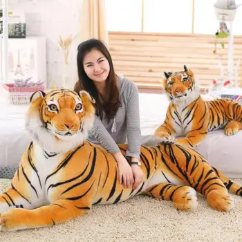 30-120cm Høj Kvalitet Gigantiske Hvide Uffed Baby Dejlig Stor Størrelse Pude Børn, Tiger, Løve, Leopard Blød Plys Dukke Udstoppet Legetøj