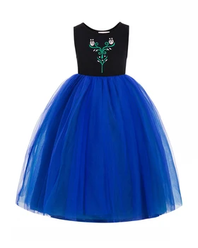 Delux Elsa kjole prinsesse kostume Halloween outfit anna snefnug dronning cosplay blå pige kjole til jul, fødselsdag, gave,