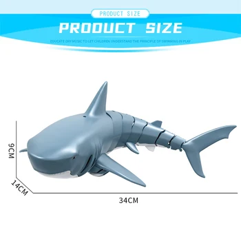 2,4 G RC-Fjernbetjening Legetøj Simulering Haj Model Vandtæt Legetøj For Børn, Voksne Sjove Swimmingpool Badeværelse
