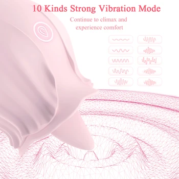 Blomst Tungen Slikke Brystvorte Vibrator Klitoris Stimulation Æg Vibratorer G Spot Klitoris Bryst Massageapparat Sex Legetøj til Kvinder