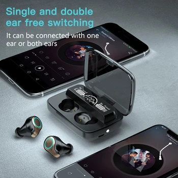 OUIO 3500 mAh Trådløse Hovedtelefoner Bluetooth Hovedtelefoner LED Skærmen Sports Vandtætte Øretelefoner HiFi-Stereo-Headset Med Mikrofon