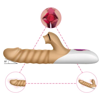 10 Hastigheder Mundtlig Sugende Rabbit Vibrator Dildo Vibrator Klitoris Stimulation Vagina Sucker Tungen G Spot Masturbator Sex Legetøj til Kvinder