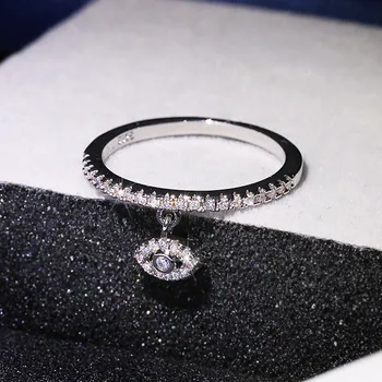 CC Enkle Ringe Til Kvinder S925 Sølv Angel Eyes Cubic Zirconia Kreative Ring Fine Smykker, Bridal Wedding Bijoux Femme CC3210