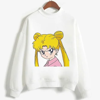 Er en ny Mode Sweatshirt Ariana Grande Sweatshirt Sailor Moon 90'erne Streetwear Harajuku Hættetrøjer Fritid Poleron Sudadera Mujer