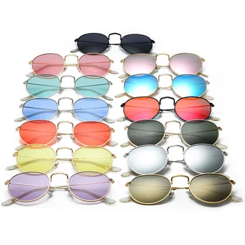 Psacss Retro Metal Runde Solbriller Til Mænd, Kvinder Vintage Regnbuens Farver Luksus Brand Designer solbriller oculos de sol feminino