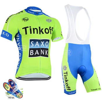 2020 Saxo Bank Tinkoff Ropa Ciclismo de carreras Ropa Ciclismo Jersey 19D bib shorts cykling jersey sat triathlon skinsuit
