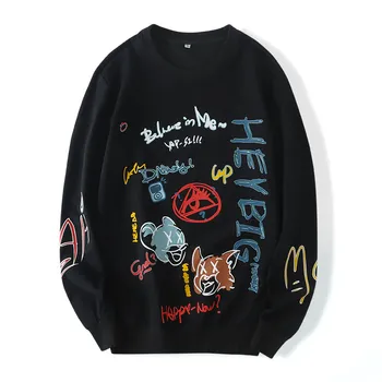 Harajuku Sweatshirts Mænd Oversize Trøjer Store Størrelser Herre Tøj og Hættetrøjer Japansk Streetwear til Mænd Hip Hop Pullovere Plus 8xl