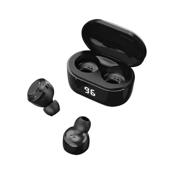 350mAh Hovedtelefoner A6 TWS Mini Trådløse Bluetooth-5.0 HiFi-Stereo-Hovedtelefoner med Digital Charge Box til iOS Android Noise Cancel
