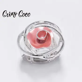 Cring Coco 2020 Bedst sælgende Klassiske Steg Blomst Ringe for Kvinder, Kvindelige Mode Sølv Farve Smykker Gave Ring Engros