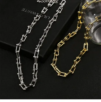 Minimalistisk Smykker U Formet Kæde Halskæde Guld Sølv Farve Geometriske Krave Choker til Enkle Kvinder Grunge Rock Punk Gaver