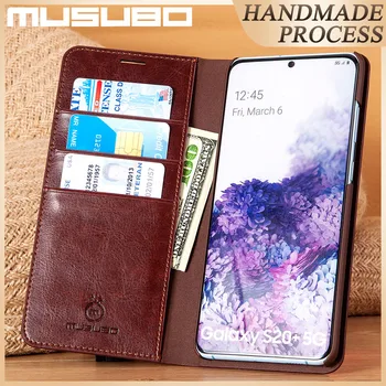Musubo Ægte Læder taske Til Samsung Galaxy S20 5G Cover Flip Beklædning S20+ S20 Ultra S20 Plus Fundas Luksus Tegnebog Capa Coque