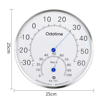 25 cm Rustfrit Stål Termometer Hygrometer Til Husholdnings-Industriel Lager Indendørs Temperatur og Luftfugtighed Måling Af