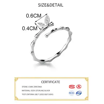 INZATT Ægte 925 Sterling Sølv Grene Zircon blade Ring For Fashion Kvinder Part Søde Fine Smykker, Tilbehør, Fødselsdag, Gave,