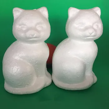 2stk,Kunstige Skum Solid Katte,Styrofoam Ornament katte hjem chrismas tilbehør til Udsmykning,DIY Børnehaven malet rekvisitter