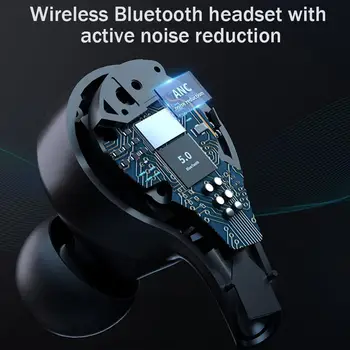TWS V5.0 Bluetooth-Hovedtelefoner Trådløse Vandtæt Dual Mic Aktive Noise Cancelling Touch Justere Lydstyrken Øretelefoner Headset Type-c