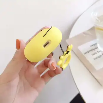 Silikone etui til Apple Airpods 1 2 Trådløse Bluetooth-Hovedtelefoner Beskyttende Dække Box Poser 3D-Tegnefilm Giraf med Ring Finger