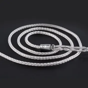 KBEAR 16 kerne sølv kabel Med 2.5/3.5/4.4 Hovedtelefon Kabel Til C10 ZS10 Blon bl-03 zsx ba5