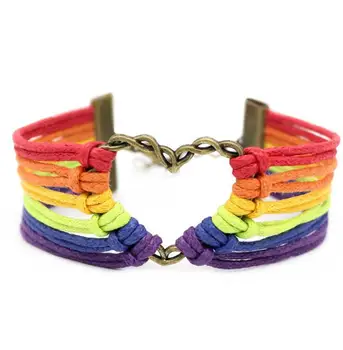 10PC/masse Uendelig Kærlighed HOT Klid Rainbow Flag Stolthed LGBT-Charm Hjerte Flettet Armbånd Bøsse Lesbisk Kærlighed Armbånd dropshipping