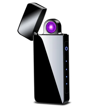 360 Graders Rotation USB-Elektronisk Lighter LED Batteri-Display Cigaret Super Spinning Lettere Dobbelt Arc Lighter Gadgets For Mænd