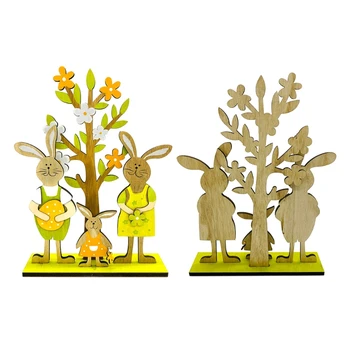 Træ-Kanin Bunny stamtræ god Påske Dekorationer Valentinsdag Bryllup