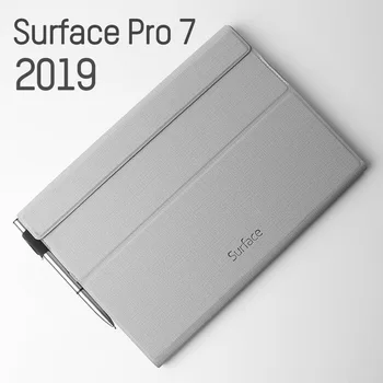 Luksus PU Læder Folio Stativ FLip Cover til Microsoft Surface Pro 7 2019 /Pro6 2018 Auto Sleep/Wake up med Pen indehaveren