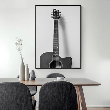 Print På Lærred Moderne Musikinstrumenter Guitar Væg Kunst Plakat Og Udskriver Billeder Med Hjem Dekoration Til Stuen Indretning